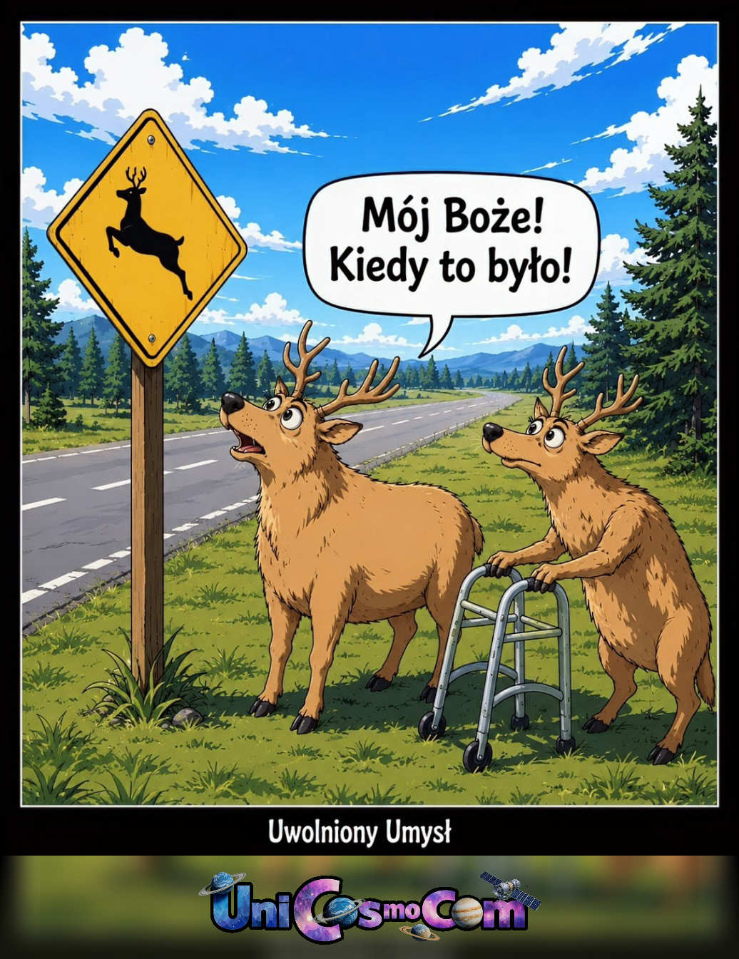 czas leci – Mem internetowy w UniCosmoCom [#mem #młody_jelonek #młodość #starzenie_się]