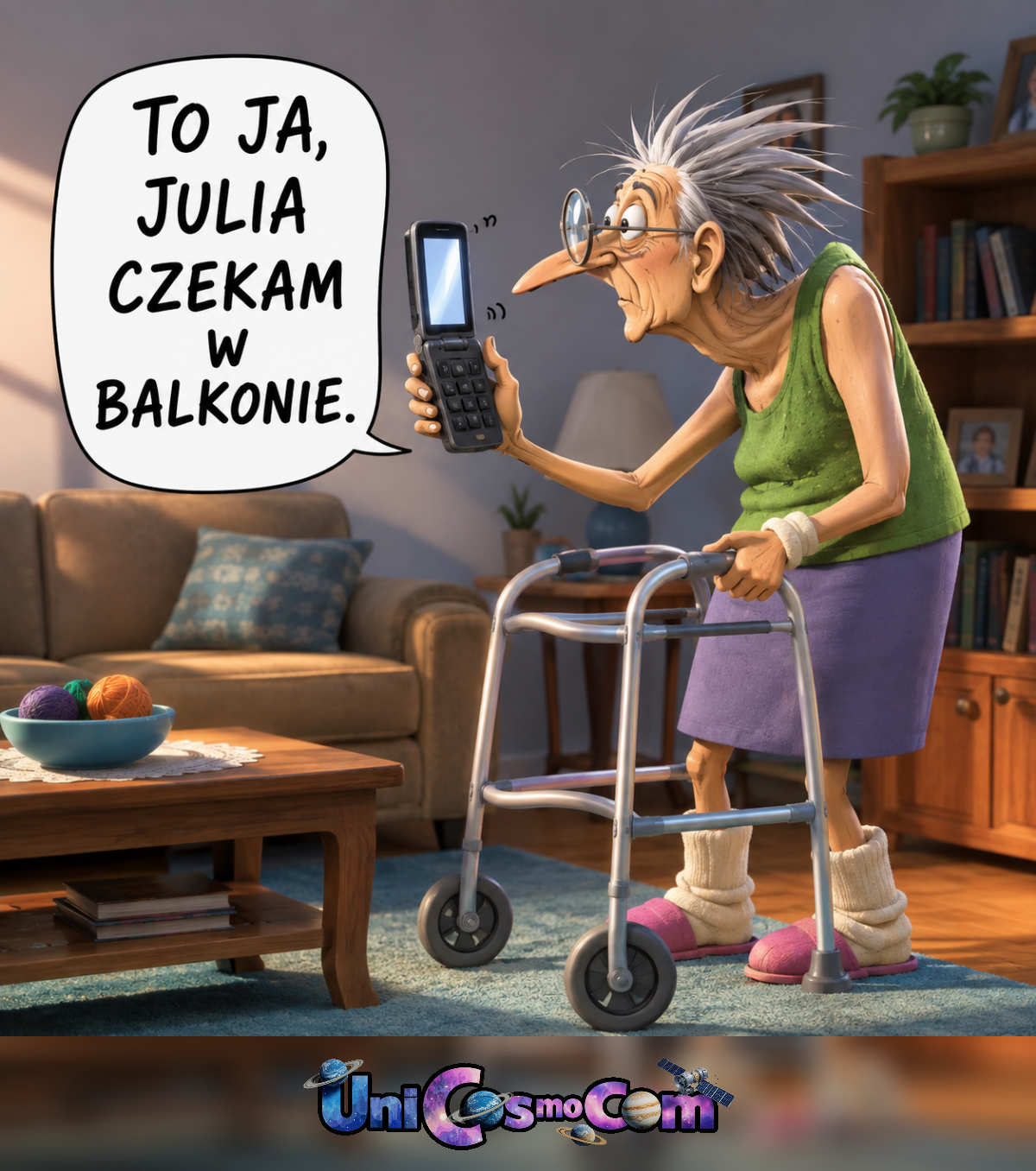 Julia na balkonie – Mem internetowy w UniCosmoCom [#romeo_i_julia #komiks #balkon #mem]