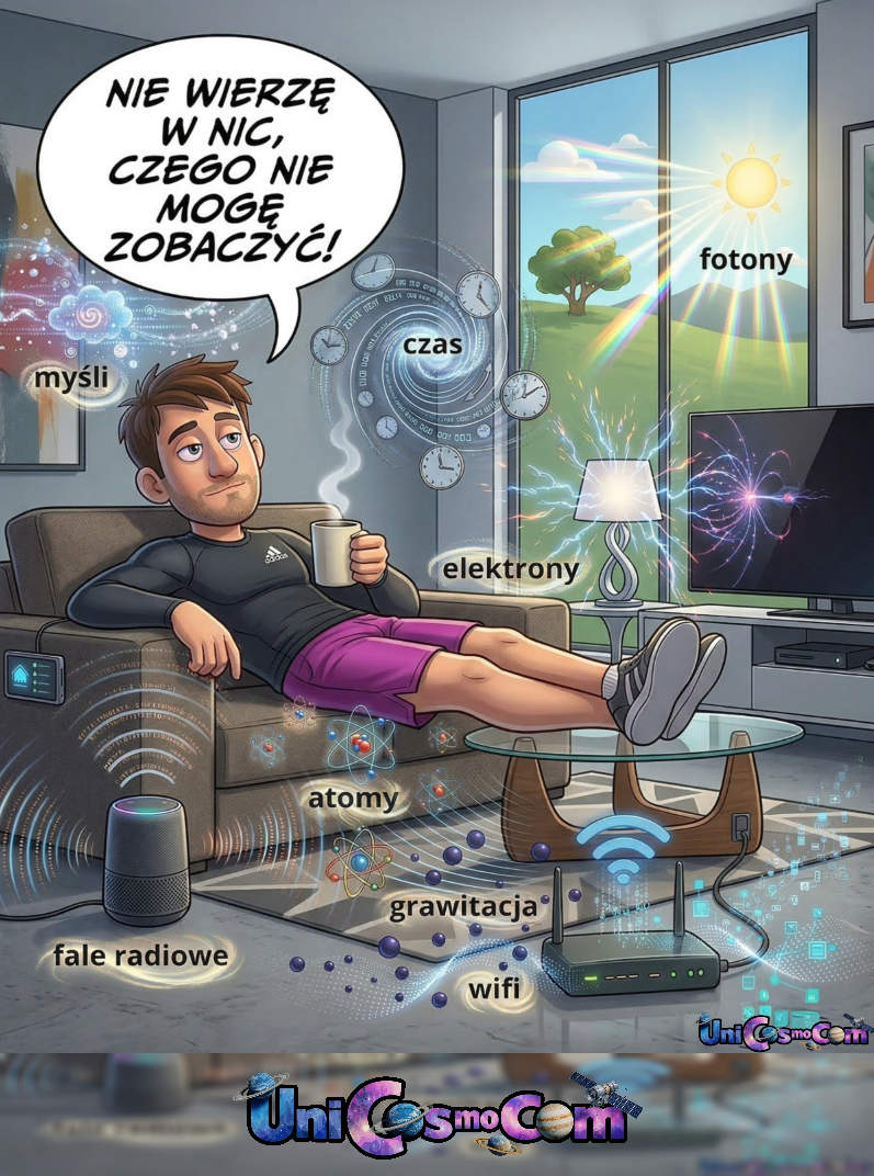 Niedowiarek – Mem internetowy w UniCosmoCom [#mem #niedowierzanie #dziwny_świat #eter #komiks]
