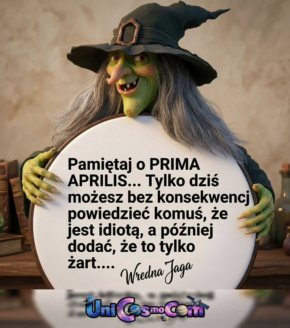 prima aprilis baba Jaga – Mem internetowy w UniCosmoCom [#mem #prima_aprilis #baba_jaga #śmieszne #komiks #ciekawostka]