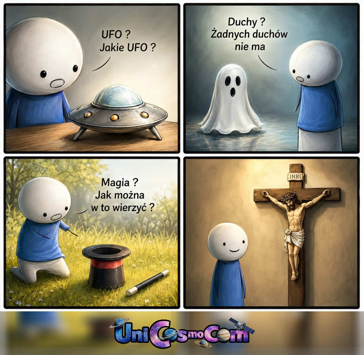 Wiara – Mem internetowy w UniCosmoCom [#mem #wiara #magia #duchy]