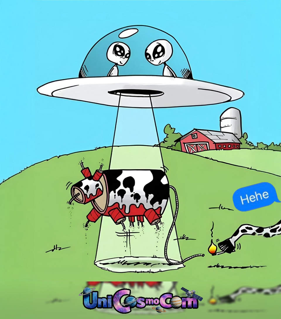 zabawne – Mem internetowy w UniCosmoCom [#mem #krowa #ufo]