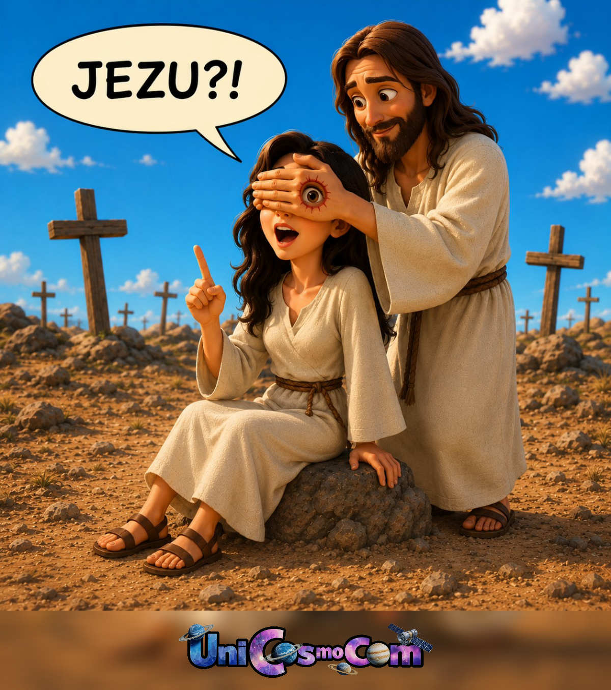 Zgadnij kto – Mem internetowy w UniCosmoCom [#mem #jezus #humor #komiks]